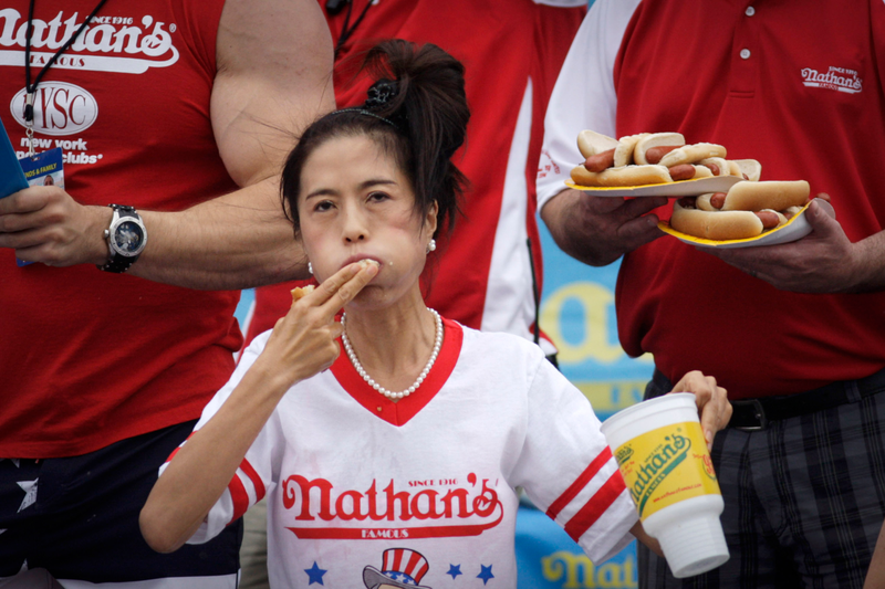 Illustration for article titled The Grossest Photos From The Nathan's Hot Dog Eating Contest